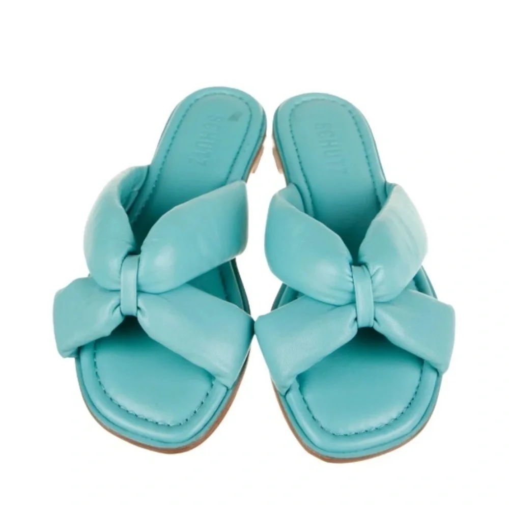 SCHUTZ Leather Slides brand new in box